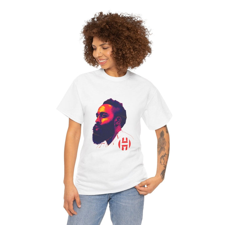Unisex Heavy Cotton Tee - Vibrant Portrait Design - White - S - Unisex Heavy Cotton Tee - Vibrant Portrait Design - Tatoo Tee