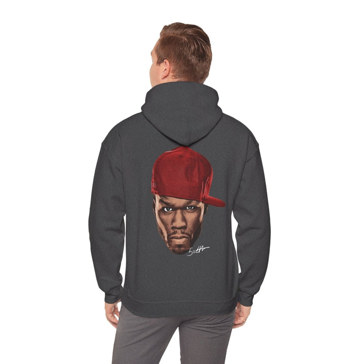 Unisex Hooded Sweatshirt with 50 Cent Bold Graphic Design - Dark Heather - S - Unisex Hooded Sweatshirt with 50 Cent Bold Graphic Design - Tatoo Tee