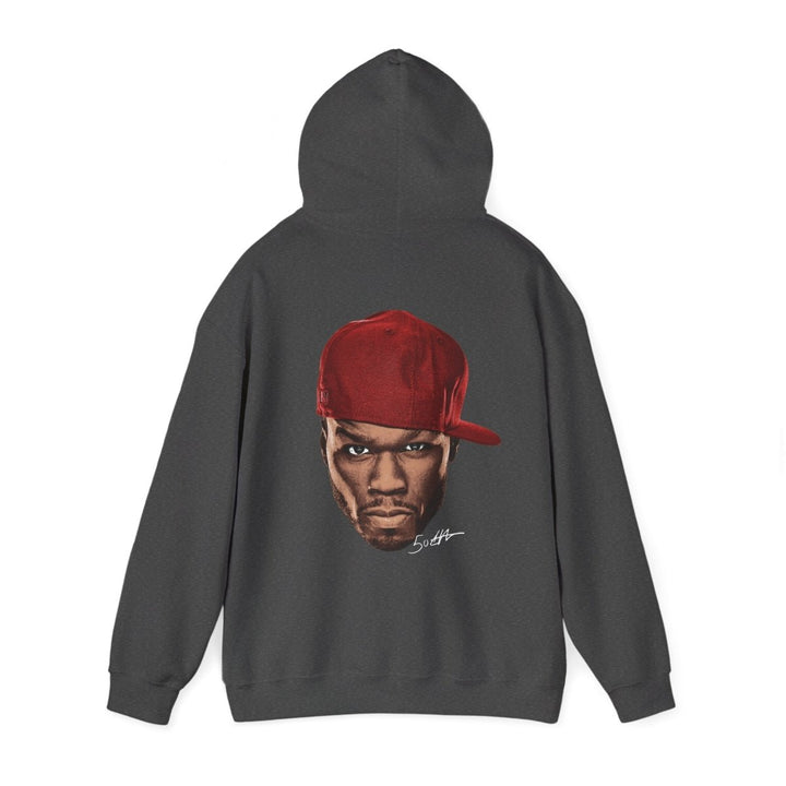 Unisex Hooded Sweatshirt with 50 Cent Bold Graphic Design - Purple - S - Unisex Hooded Sweatshirt with 50 Cent Bold Graphic Design - Tatoo Tee