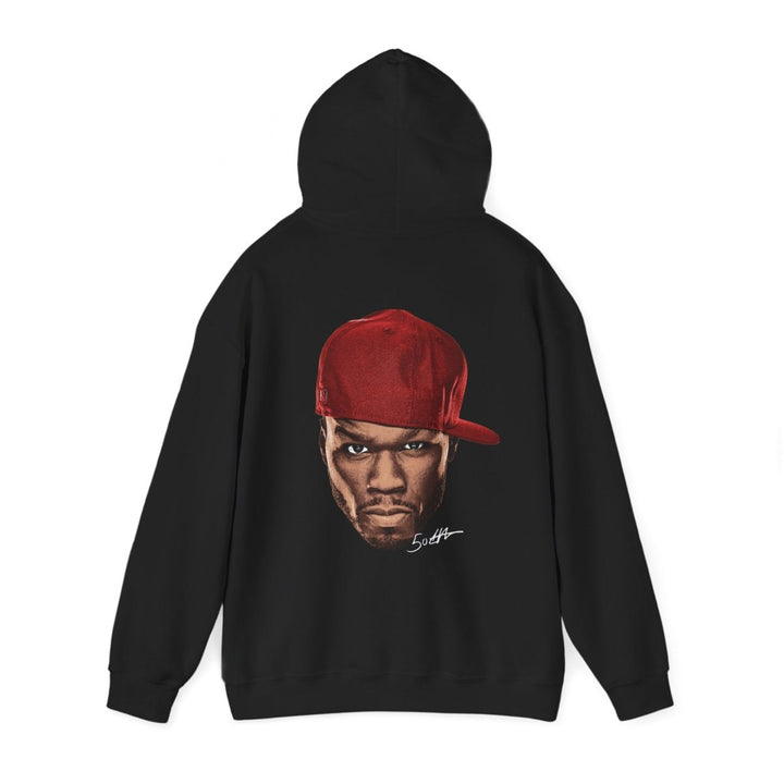 Unisex Hooded Sweatshirt with 50 Cent Bold Graphic Design - Purple - S - Unisex Hooded Sweatshirt with 50 Cent Bold Graphic Design - Tatoo Tee