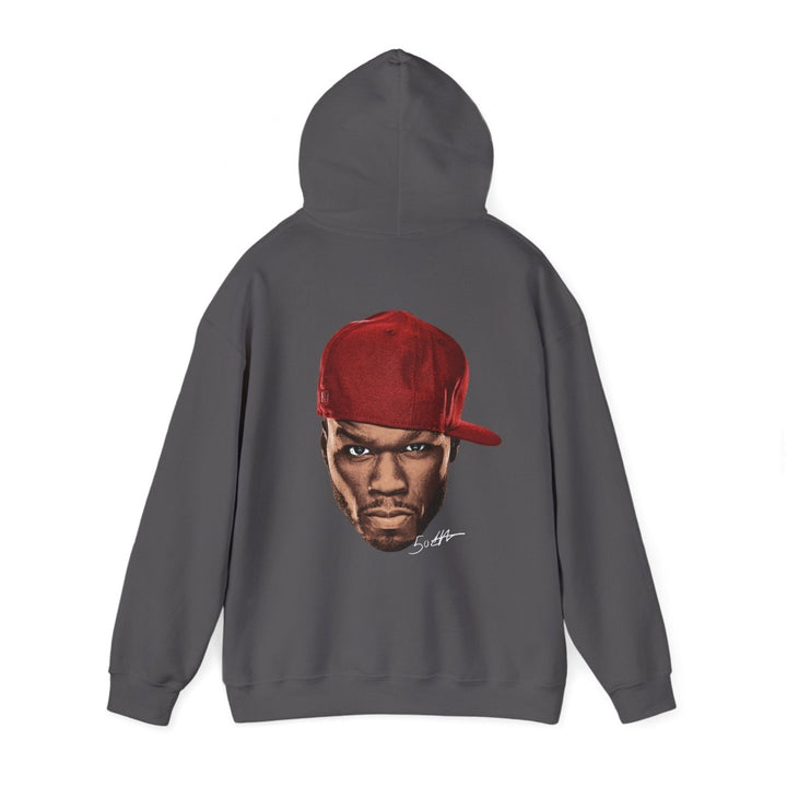 Unisex Hooded Sweatshirt with 50 Cent Bold Graphic Design - Purple - S - Unisex Hooded Sweatshirt with 50 Cent Bold Graphic Design - Tatoo Tee