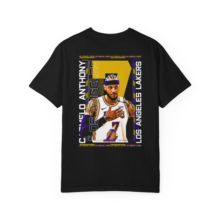Unisex Lakers Graphic T-Shirt - Celebrate Team Spirit with Carmelo Anthony Design - Black - S - Unisex Lakers Graphic T-Shirt - Celebrate Team Spirit with Carmelo Anthony Design - Tatoo Tee