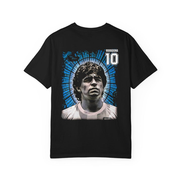 Unisex Maradona 10 Retro Graphic Tee - Black - S - Unisex Maradona 10 Retro Graphic Tee - Tatoo Tee
