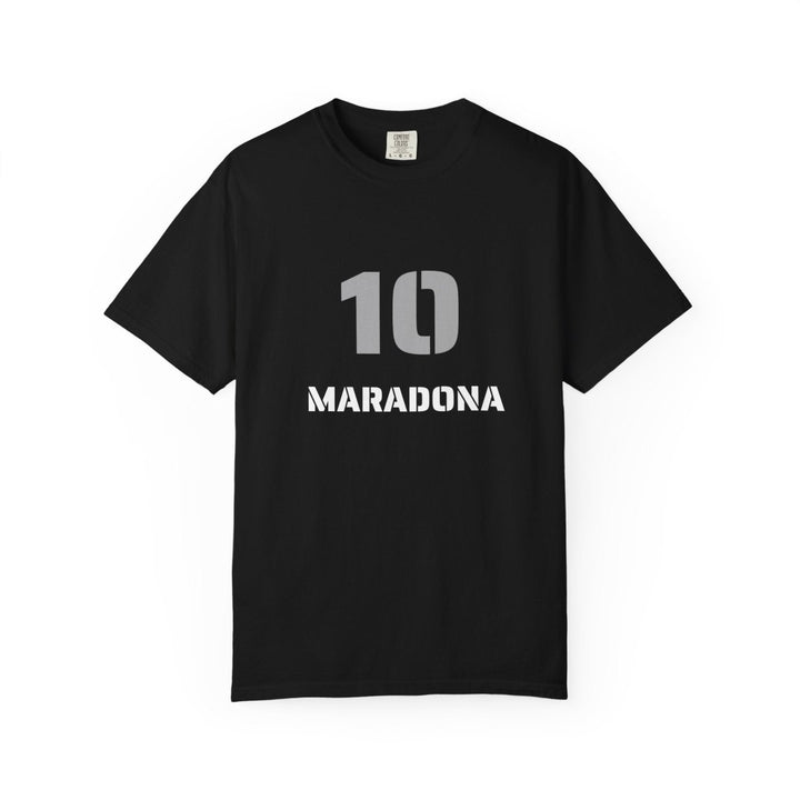 Unisex Maradona 10 Retro Graphic Tee - Black - S - Unisex Maradona 10 Retro Graphic Tee - Tatoo Tee