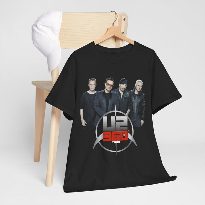 Unisex U2 360 Tour Heavy Cotton Tee - Music Tee for Concert Lovers - Black - S - Unisex U2 360 Tour Heavy Cotton Tee - Music Tee for Concert Lovers - Tatoo Tee