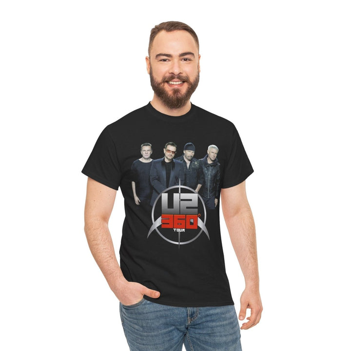 Unisex U2 360 Tour Heavy Cotton Tee - Music Tee for Concert Lovers - Black - S - Unisex U2 360 Tour Heavy Cotton Tee - Music Tee for Concert Lovers - Tatoo Tee