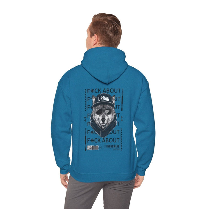 Urban Bear Graphic Hoodie – Unisex Heavy Blend™ - Antique Sapphire - S - Urban Bear Graphic Hoodie – Unisex Heavy Blend™ - Tatoo Tee
