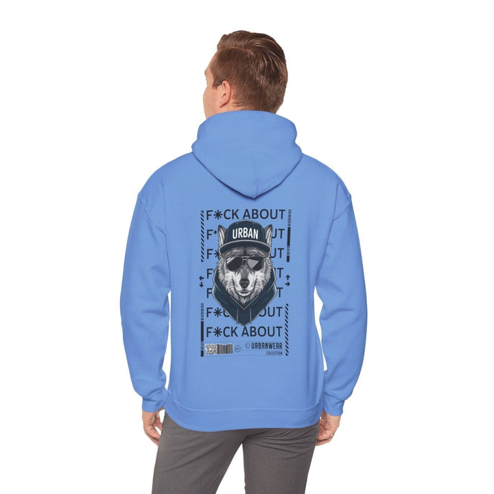 Urban Bear Graphic Hoodie – Unisex Heavy Blend™ - Carolina Blue - S - Urban Bear Graphic Hoodie – Unisex Heavy Blend™ - Tatoo Tee