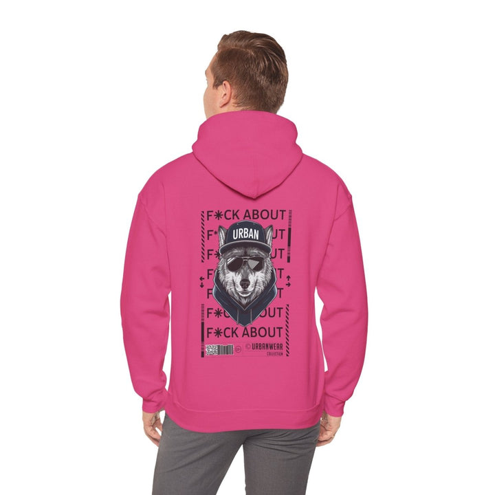 Urban Bear Graphic Hoodie – Unisex Heavy Blend™ - Heliconia - S - Urban Bear Graphic Hoodie – Unisex Heavy Blend™ - Tatoo Tee