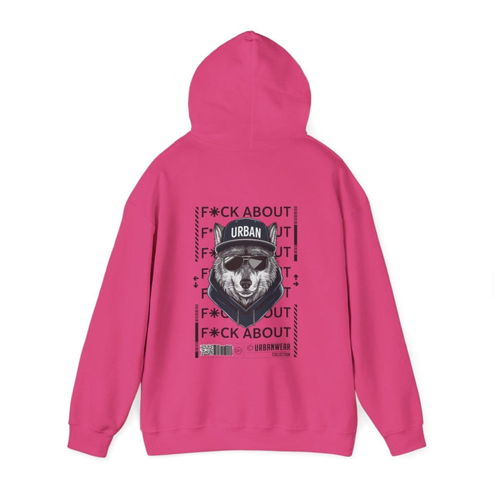 Urban Bear Graphic Hoodie – Unisex Heavy Blend™ - Heliconia - S - Urban Bear Graphic Hoodie – Unisex Heavy Blend™ - Tatoo Tee