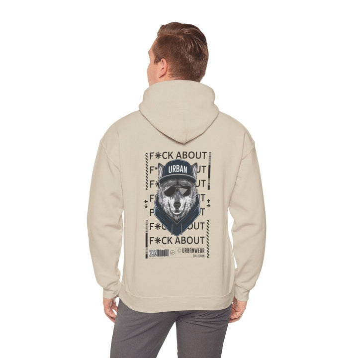 Urban Bear Graphic Hoodie – Unisex Heavy Blend™ - Sand - S - Urban Bear Graphic Hoodie – Unisex Heavy Blend™ - Tatoo Tee