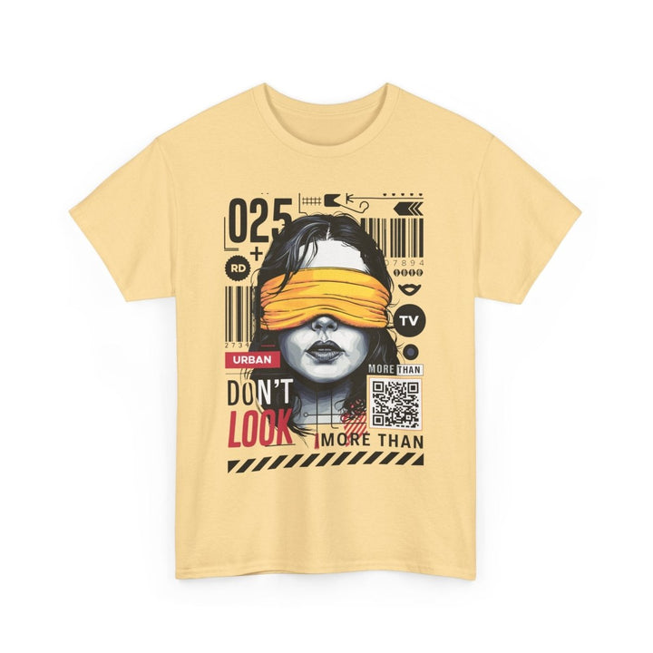 Urban Graphic T-Shirt - "Don't Look" Design - Azalea - S - Urban Graphic T-Shirt - "Don't Look" Design - Tatoo Tee