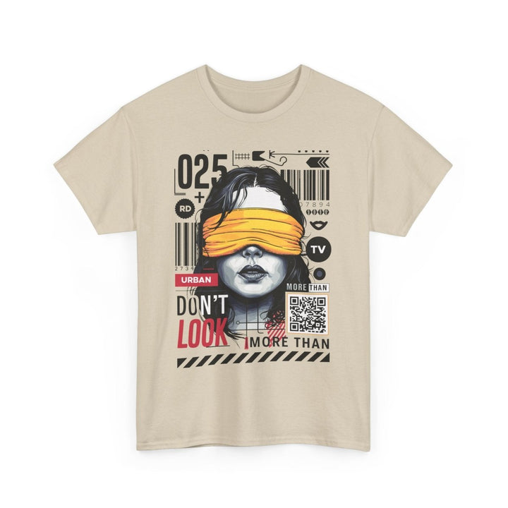 Urban Graphic T-Shirt - "Don't Look" Design - Azalea - S - Urban Graphic T-Shirt - "Don't Look" Design - Tatoo Tee