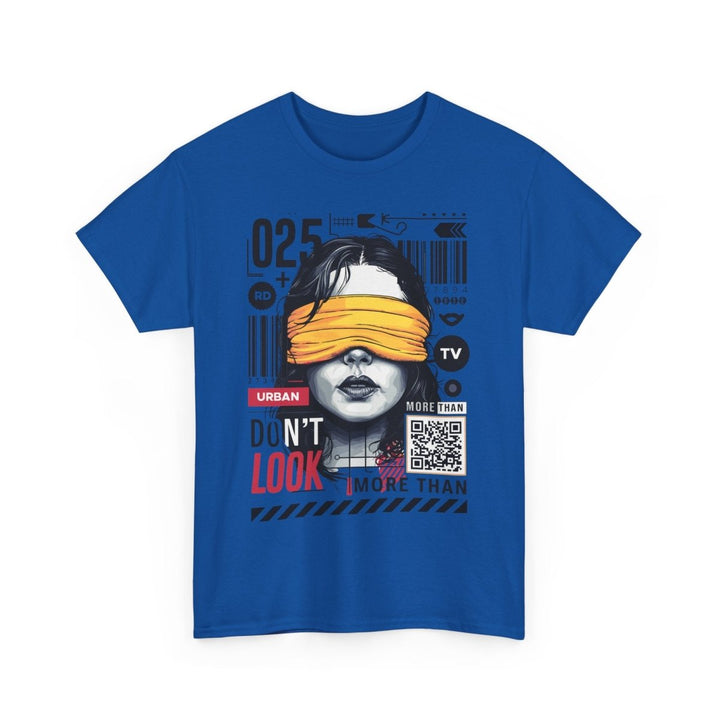 Urban Graphic T-Shirt - "Don't Look" Design - Azalea - S - Urban Graphic T-Shirt - "Don't Look" Design - Tatoo Tee