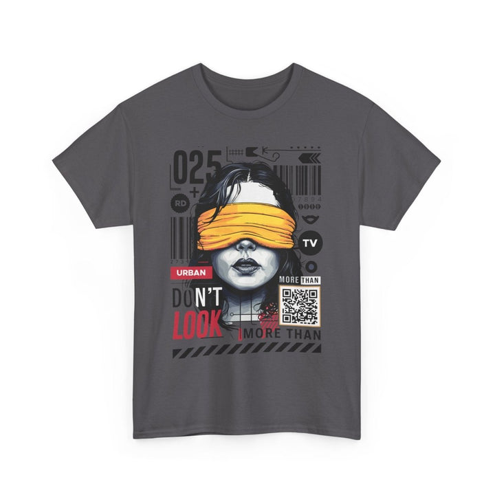 Urban Graphic T-Shirt - "Don't Look" Design - Azalea - S - Urban Graphic T-Shirt - "Don't Look" Design - Tatoo Tee