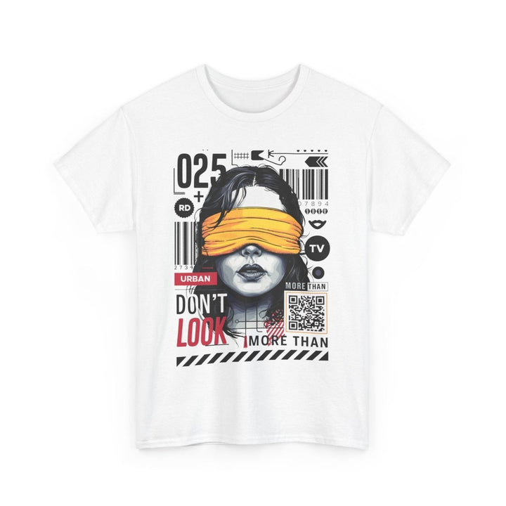 Urban Graphic T-Shirt - "Don't Look" Design - Azalea - S - Urban Graphic T-Shirt - "Don't Look" Design - Tatoo Tee