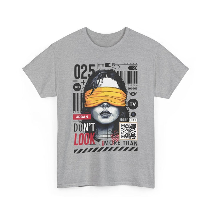 Urban Graphic T-Shirt - "Don't Look" Design - Azalea - S - Urban Graphic T-Shirt - "Don't Look" Design - Tatoo Tee