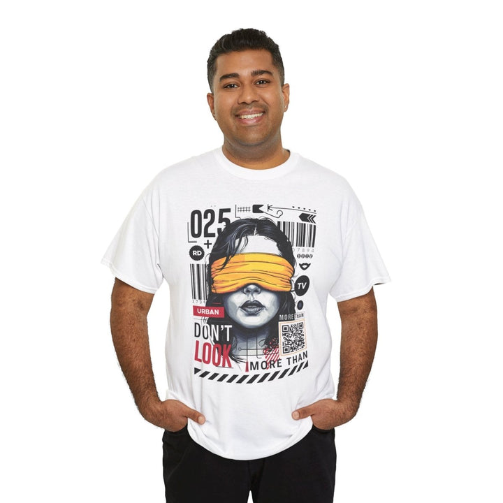 Urban Graphic T-Shirt - "Don't Look" Design - Azalea - S - Urban Graphic T-Shirt - "Don't Look" Design - Tatoo Tee