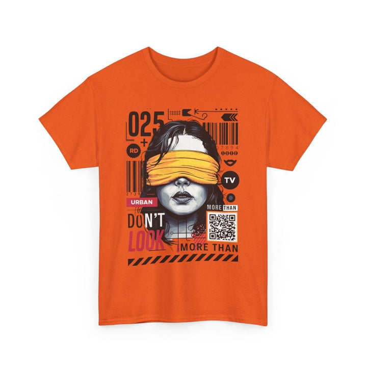 Urban Graphic T-Shirt - "Don't Look" Design - Azalea - S - Urban Graphic T-Shirt - "Don't Look" Design - Tatoo Tee
