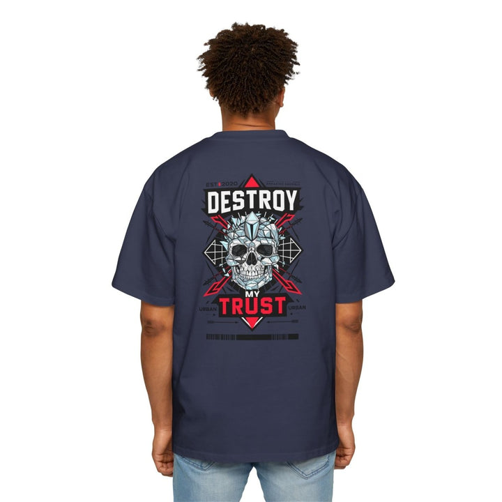 Urban Graphic Tee - "DESTROY MY TRUST" Skull Design - Midnight Blue - S - Urban Graphic Tee - "DESTROY MY TRUST" Skull Design - Tatoo Tee
