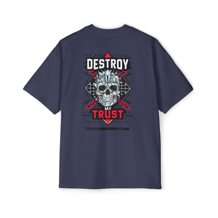 Urban Graphic Tee - "DESTROY MY TRUST" Skull Design - Midnight Blue - S - Urban Graphic Tee - "DESTROY MY TRUST" Skull Design - Tatoo Tee