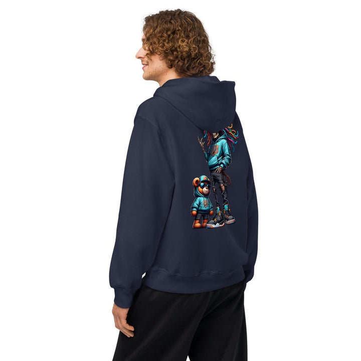 Urban Skeleton Teddy Bear Oversized heavyweight hoodie - Black - S - Product mockup - Tatoo Tee