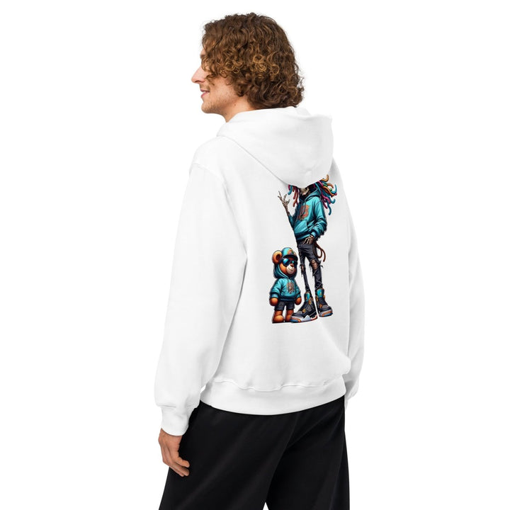 Urban Skeleton Teddy Bear Oversized heavyweight hoodie - Black - S - Product mockup - Tatoo Tee