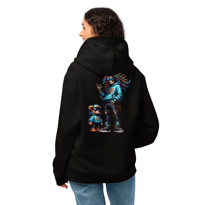 Urban Skeleton Teddy Bear Oversized heavyweight hoodie - Black - S - Product mockup - Tatoo Tee