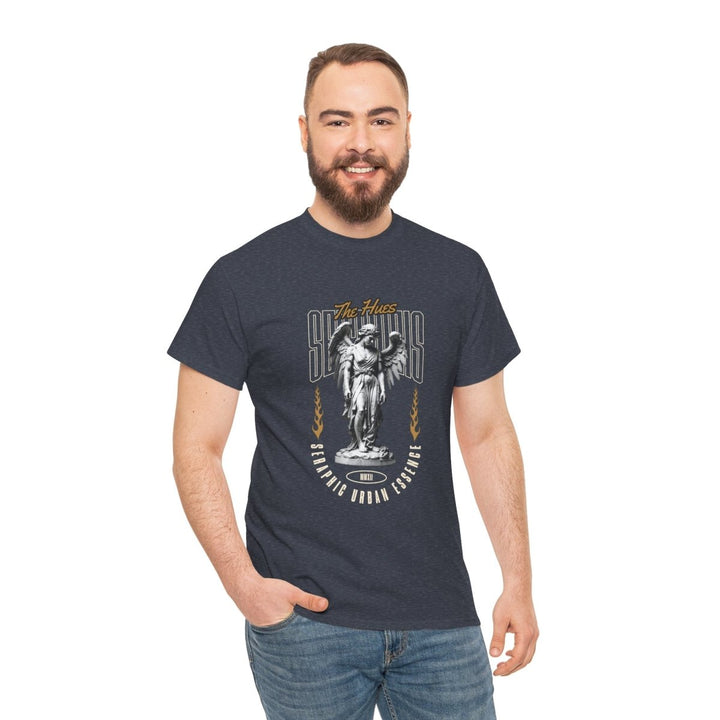 Urban Statue Unisex Heavy Cotton Tee - Stylish Graphic Tee for Trendsetters - Antique Cherry Red - S - Urban Statue Unisex Heavy Cotton Tee - Stylish Graphic Tee for Trendsetters - Tatoo Tee