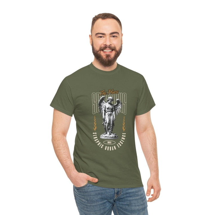 Urban Statue Unisex Heavy Cotton Tee - Stylish Graphic Tee for Trendsetters - Antique Cherry Red - S - Urban Statue Unisex Heavy Cotton Tee - Stylish Graphic Tee for Trendsetters - Tatoo Tee