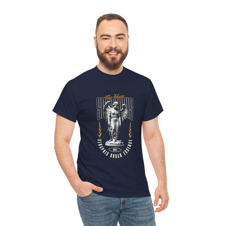Urban Statue Unisex Heavy Cotton Tee - Stylish Graphic Tee for Trendsetters - Antique Cherry Red - S - Urban Statue Unisex Heavy Cotton Tee - Stylish Graphic Tee for Trendsetters - Tatoo Tee