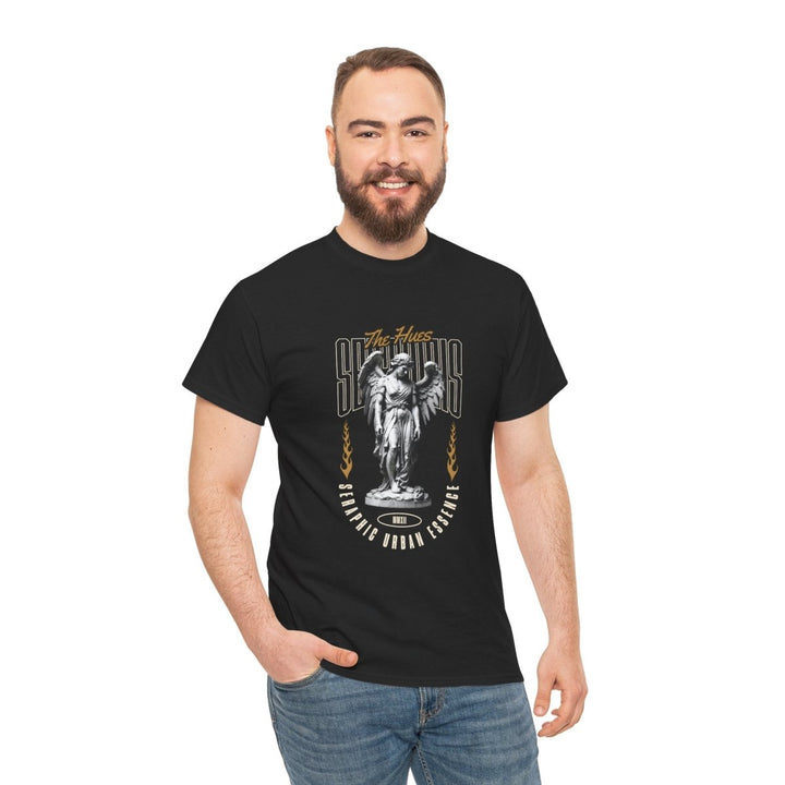 Urban Statue Unisex Heavy Cotton Tee - Stylish Graphic Tee for Trendsetters - Antique Cherry Red - S - Urban Statue Unisex Heavy Cotton Tee - Stylish Graphic Tee for Trendsetters - Tatoo Tee
