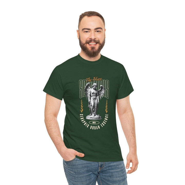 Urban Statue Unisex Heavy Cotton Tee - Stylish Graphic Tee for Trendsetters - Antique Cherry Red - S - Urban Statue Unisex Heavy Cotton Tee - Stylish Graphic Tee for Trendsetters - Tatoo Tee