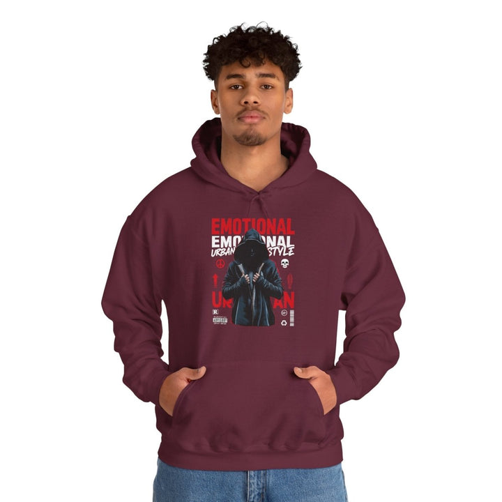 Urban Style Emotional Hoodie - Unisex Heavy Blend™ Sweatshirt - Maroon - S - Urban Style Emotional Hoodie - Unisex Heavy Blend™ Sweatshirt - Tatoo Tee