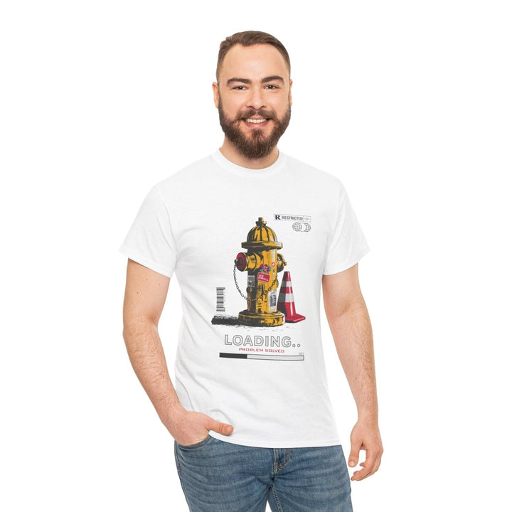 Urban Style Unisex Heavy Cotton Tee - 'Loading...' Graphic Design - Light Pink - S - Urban Style Unisex Heavy Cotton Tee - 'Loading...' Graphic Design - Tatoo Tee