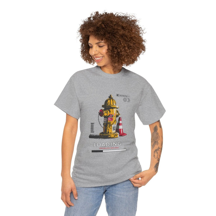 Urban Style Unisex Heavy Cotton Tee - 'Loading...' Graphic Design - Sport Grey - S - Urban Style Unisex Heavy Cotton Tee - 'Loading...' Graphic Design - Tatoo Tee