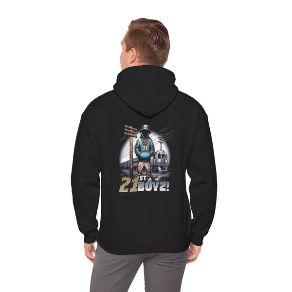 Urban Vibe Hoodie with 21st Boy Design - Black - S - Urban Vibe Hoodie with 21st Boy Design - Tatoo Tee