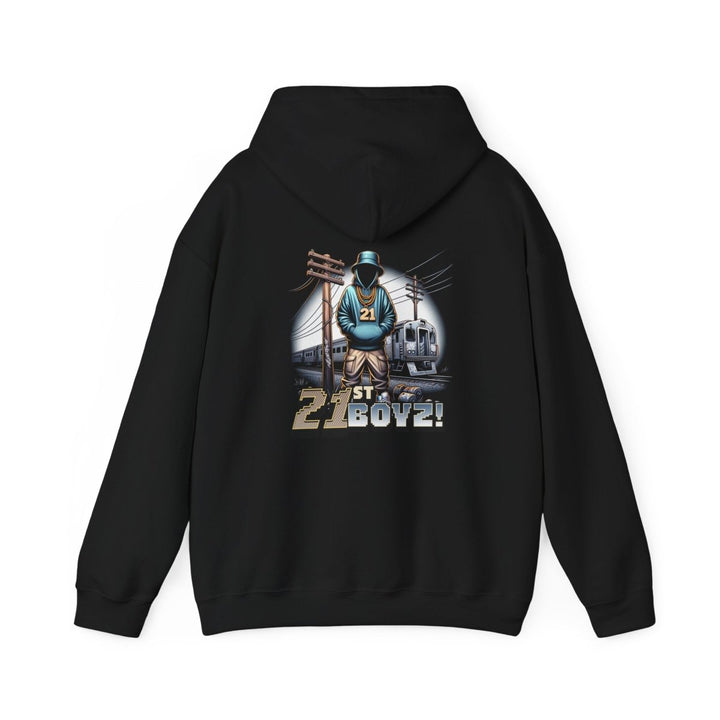 Urban Vibe Hoodie with 21st Boy Design - Black - S - Urban Vibe Hoodie with 21st Boy Design - Tatoo Tee
