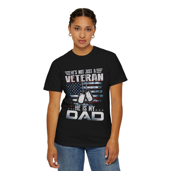 Veteran Dad Unisex T-Shirt - Patriotic Gift for Father's Day - Black - S - Veteran Dad Unisex T-Shirt - Patriotic Gift for Father's Day - Tatoo Tee