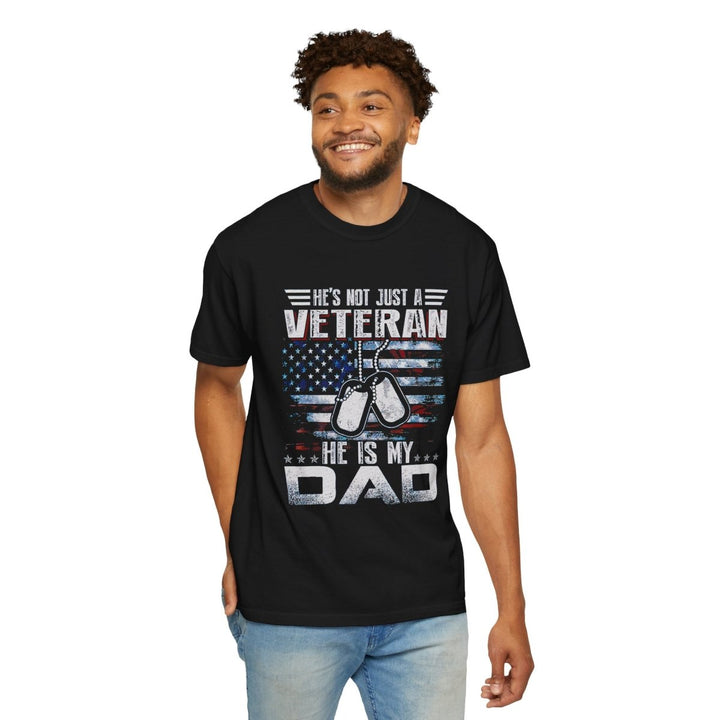 Veteran Dad Unisex T-Shirt - Patriotic Gift for Father's Day - Black - S - Veteran Dad Unisex T-Shirt - Patriotic Gift for Father's Day - Tatoo Tee