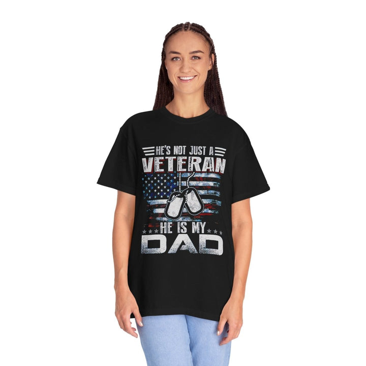 Veteran Dad Unisex T-Shirt - Patriotic Gift for Father's Day - Black - S - Veteran Dad Unisex T-Shirt - Patriotic Gift for Father's Day - Tatoo Tee