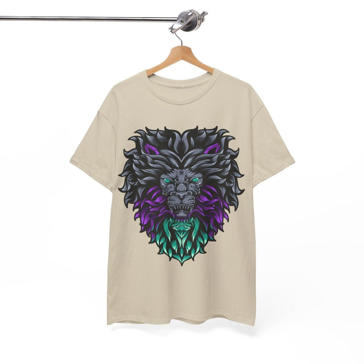 Vibrant Lion Graphic Unisex Heavy Cotton Tee - Wild Spirit Wear - Azalea - S - Vibrant Lion Graphic Unisex Heavy Cotton Tee - Wild Spirit Wear - Tatoo Tee