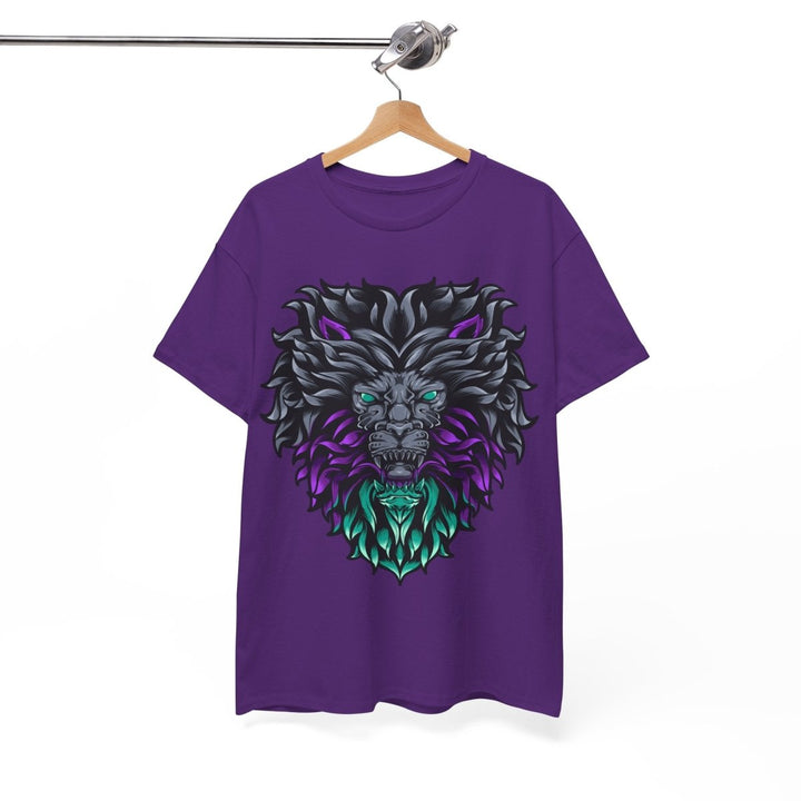 Vibrant Lion Graphic Unisex Heavy Cotton Tee - Wild Spirit Wear - Azalea - S - Vibrant Lion Graphic Unisex Heavy Cotton Tee - Wild Spirit Wear - Tatoo Tee