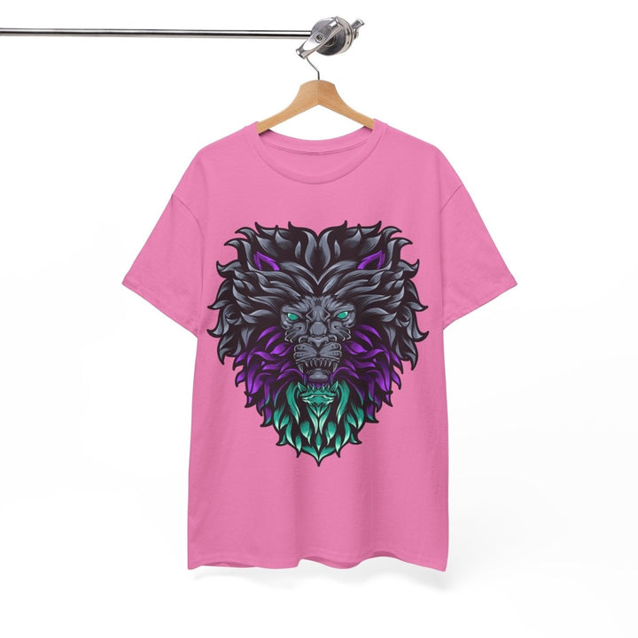 Vibrant Lion Graphic Unisex Heavy Cotton Tee - Wild Spirit Wear - Azalea - S - Vibrant Lion Graphic Unisex Heavy Cotton Tee - Wild Spirit Wear - Tatoo Tee