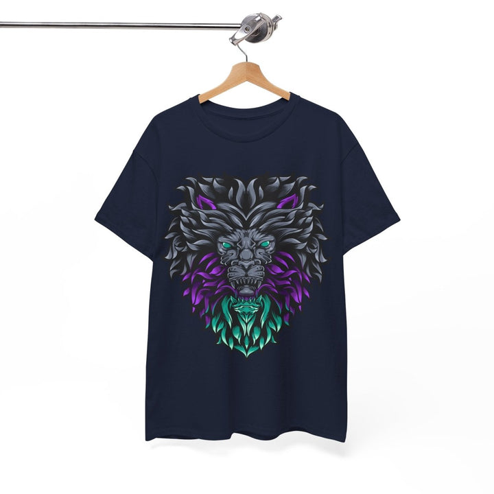 Vibrant Lion Graphic Unisex Heavy Cotton Tee - Wild Spirit Wear - Azalea - S - Vibrant Lion Graphic Unisex Heavy Cotton Tee - Wild Spirit Wear - Tatoo Tee