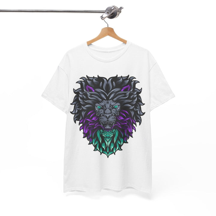 Vibrant Lion Graphic Unisex Heavy Cotton Tee - Wild Spirit Wear - Azalea - S - Vibrant Lion Graphic Unisex Heavy Cotton Tee - Wild Spirit Wear - Tatoo Tee