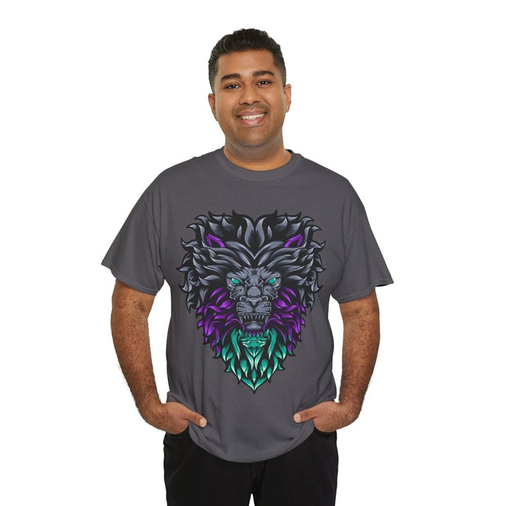 Vibrant Lion Graphic Unisex Heavy Cotton Tee - Wild Spirit Wear - Azalea - S - Vibrant Lion Graphic Unisex Heavy Cotton Tee - Wild Spirit Wear - Tatoo Tee