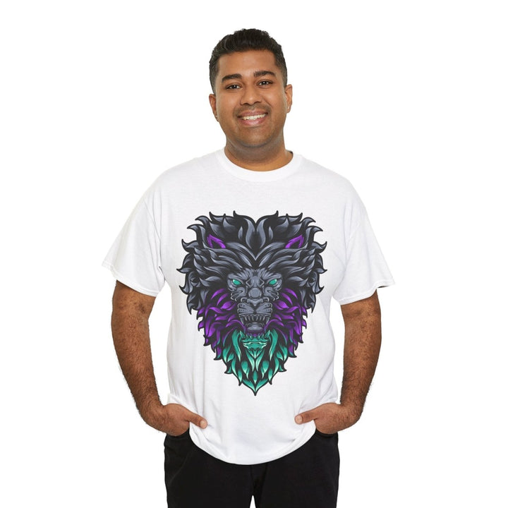 Vibrant Lion Graphic Unisex Heavy Cotton Tee - Wild Spirit Wear - Azalea - S - Vibrant Lion Graphic Unisex Heavy Cotton Tee - Wild Spirit Wear - Tatoo Tee
