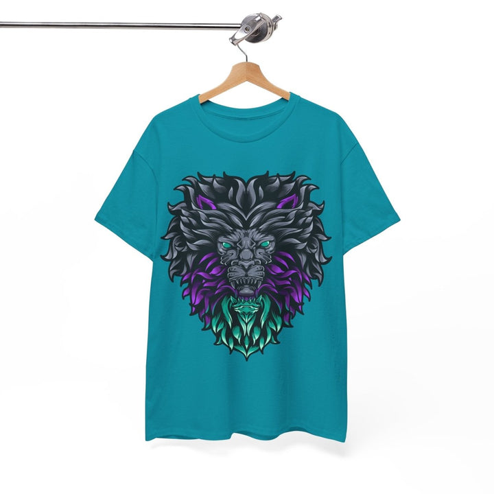 Vibrant Lion Graphic Unisex Heavy Cotton Tee - Wild Spirit Wear - Azalea - S - Vibrant Lion Graphic Unisex Heavy Cotton Tee - Wild Spirit Wear - Tatoo Tee