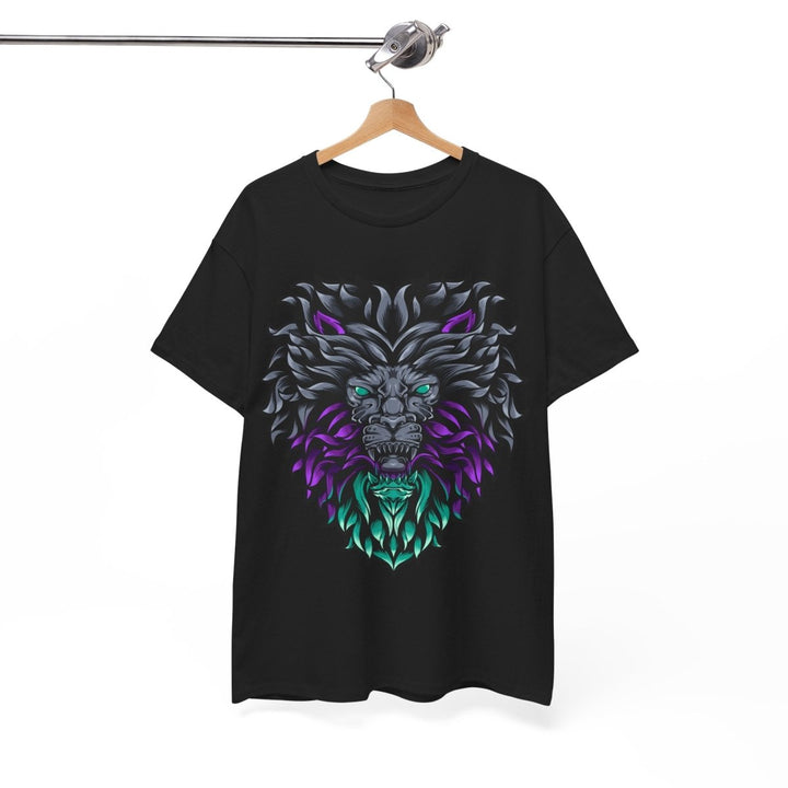 Vibrant Lion Graphic Unisex Heavy Cotton Tee - Wild Spirit Wear - Azalea - S - Vibrant Lion Graphic Unisex Heavy Cotton Tee - Wild Spirit Wear - Tatoo Tee